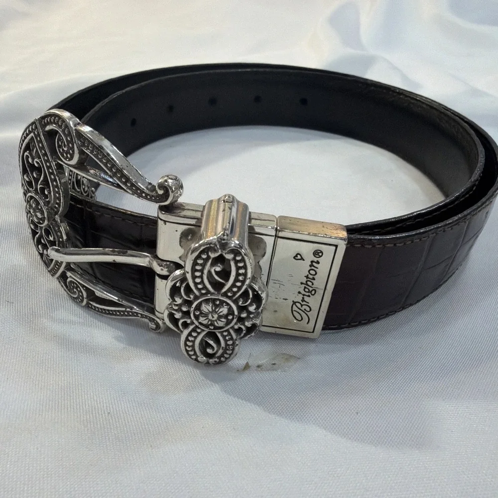 Vintage Brighton Hearts Reversibl Belt Bro/blk Size 34 L Y2K‎ Vintage 573